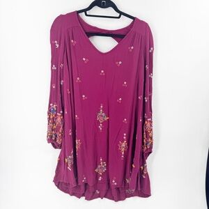 ✅ Free People Women's Floral Raglan DRESS SIZE X-SMALL